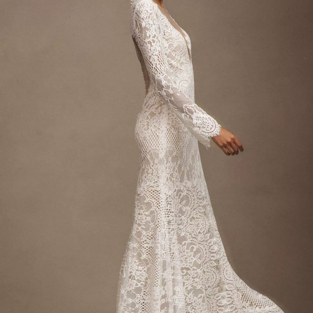 Wtoo by Watters Sienna Long Sleeve Lace Wedding Gown Size 6 NEW - Picture 2 of 9
